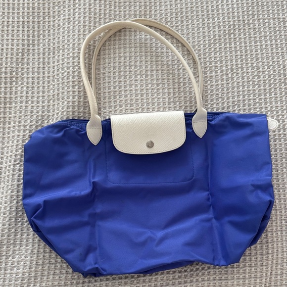 Longchamp Blue and White Shoulder Bag - Picture 2 of 4